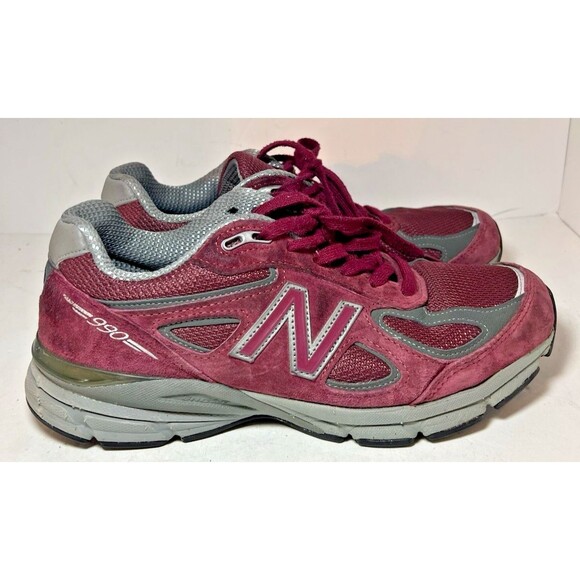 New Balance Other - New Balance Shoes Mens 7.5 990v4 Burgundy Grey Sneakers Made in USA M990BU4